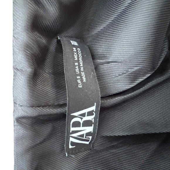 Zara Black Wool Blend Overcoat Buttoned Notched Lapel Mens Size Small - Picture 15 of 16